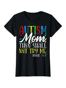 Summer t Shirts Autism Mom Thou Shall Not Try Me - Autism Awareness Mom T-Shirt