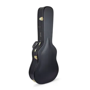 Crossrock Dreadnought Guitar Case for Martin D28, compatible to Taylor Grand Auditorium-Hard-Shell Wooden Case-Black