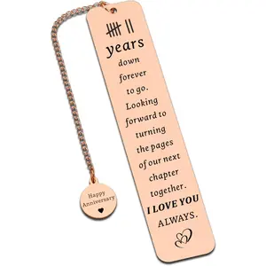 7 Year Anniversary Copper Gifts for Her Him 7th Anniversary Wedding Gifts for Couples Wife Husband - I Love You Gift Bookmark for Women Men Aniversario Gift 7 Years Down Forever to Go anniversary gift
