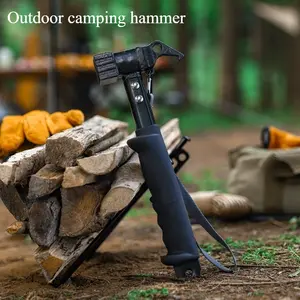 Multifunctional Outdoor Camping Hammer with Soft Rubber Handle and Nail Puller for Tents and Canopies Titanium Alloy Ideal for Outdoor Camping
