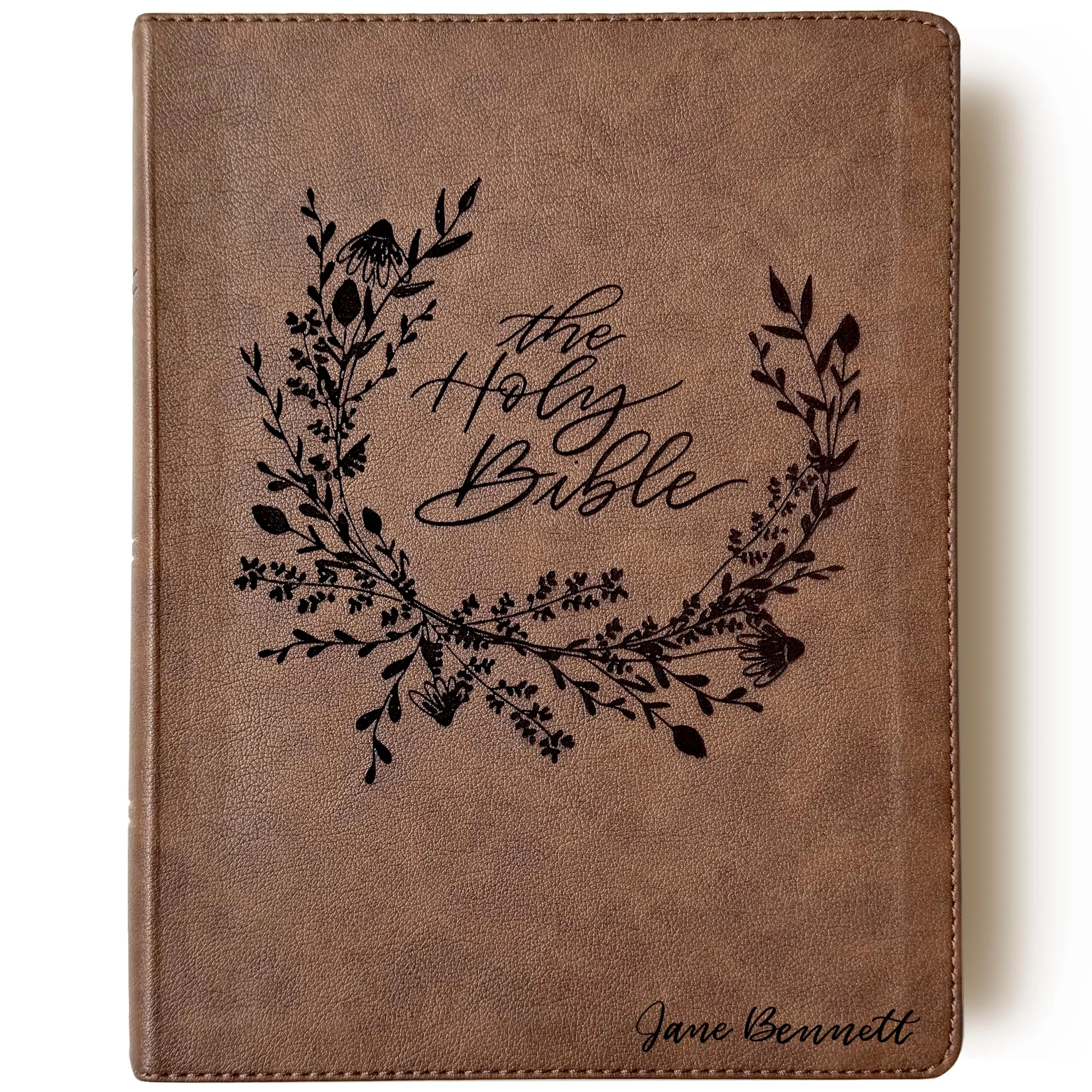 Personalized KJV Wide Margin Bible - Holy Bible with Wreath - Add a Name for FREE - CUSTOM