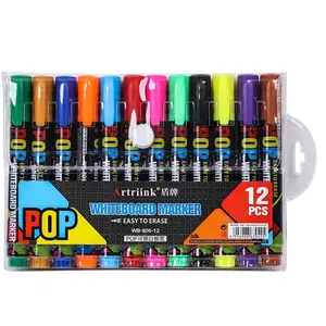 Erasable Whiteboard Pens, 12 Colors/8 Colors Available, Low Odor and Easy Erase, Ideal for Classroom and Office Use, Essential Stationery, Dry Erase Markers
