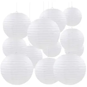 30pcs Paper Lanterns Decorations, Handmade DIY European Wedding Party Supplies, Kids Drawing Colorful Lampshades