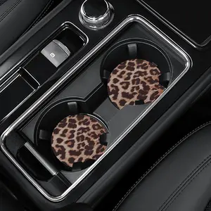 4 Pack  Coasters, 2.75inch Leopard Print  Cup Holder Coasters for , Neoprene Cup Pad Mat  Coasters for Cup Holders for Women
