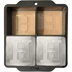 Monogrammed Ice Cubes Mold with Lid, 2 inch   Tray, Personalized Initials    Mold, Wedding Monogram, Thank You , Gifts for Dad (Letter H)