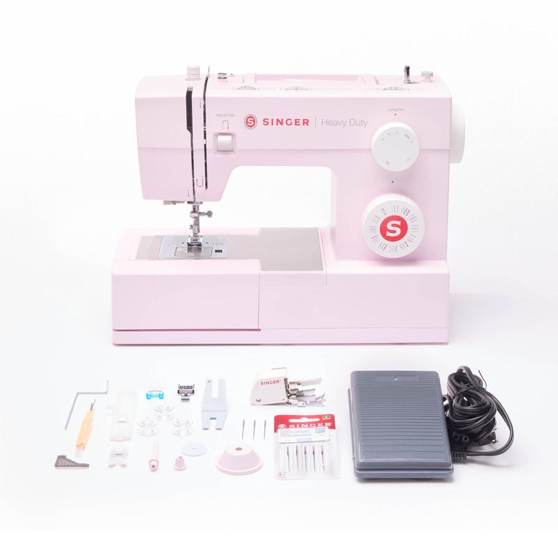SINGER® Heavy Duty 4452 Rosewater Pink Sewing Machine & Extension Table Bundle