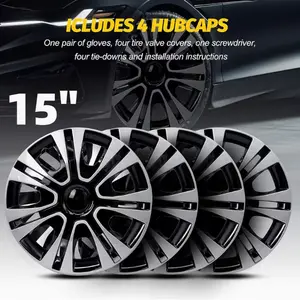 15-inch Hub Caps, Steel Full Cover Wheel Hub Covers, Premium Protection, Snap-On Rim Covers for Auto Tire Replacement, Suitable for Cars, External Wheel Decorations, Easy to Install, Durable
