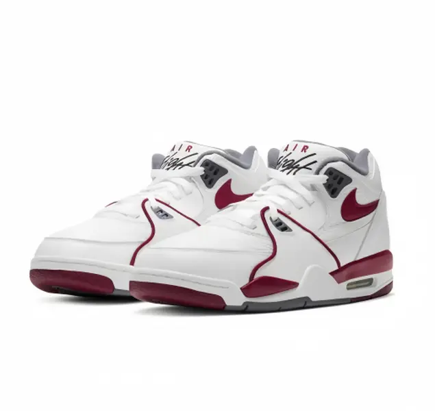 Minimal white red retro mid-top lace-up sneakers, breathable leather cushioned athletic shoes with grippy outsole. Adaptable for fitness activities, school wear, weekend travel and multi-scene casual fashion collocation for adults