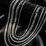 5-Piece Men's Stainless Steel Necklace Set, Men's Hip-Hop Fashion Jewelry, Cuban Link Chains, Casual Layering Necklaces, Perfect Christmas Gift for Him