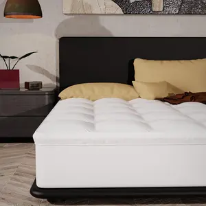 Cloud Top  Size Mattress Topper 3 Inch - Extra Thick and Fluffy Plush Pillow Top for  Bed, Breathable, Cooling and Supportive with 8-16'' Deep Pocket Design, Skid-Proof Bottom, White