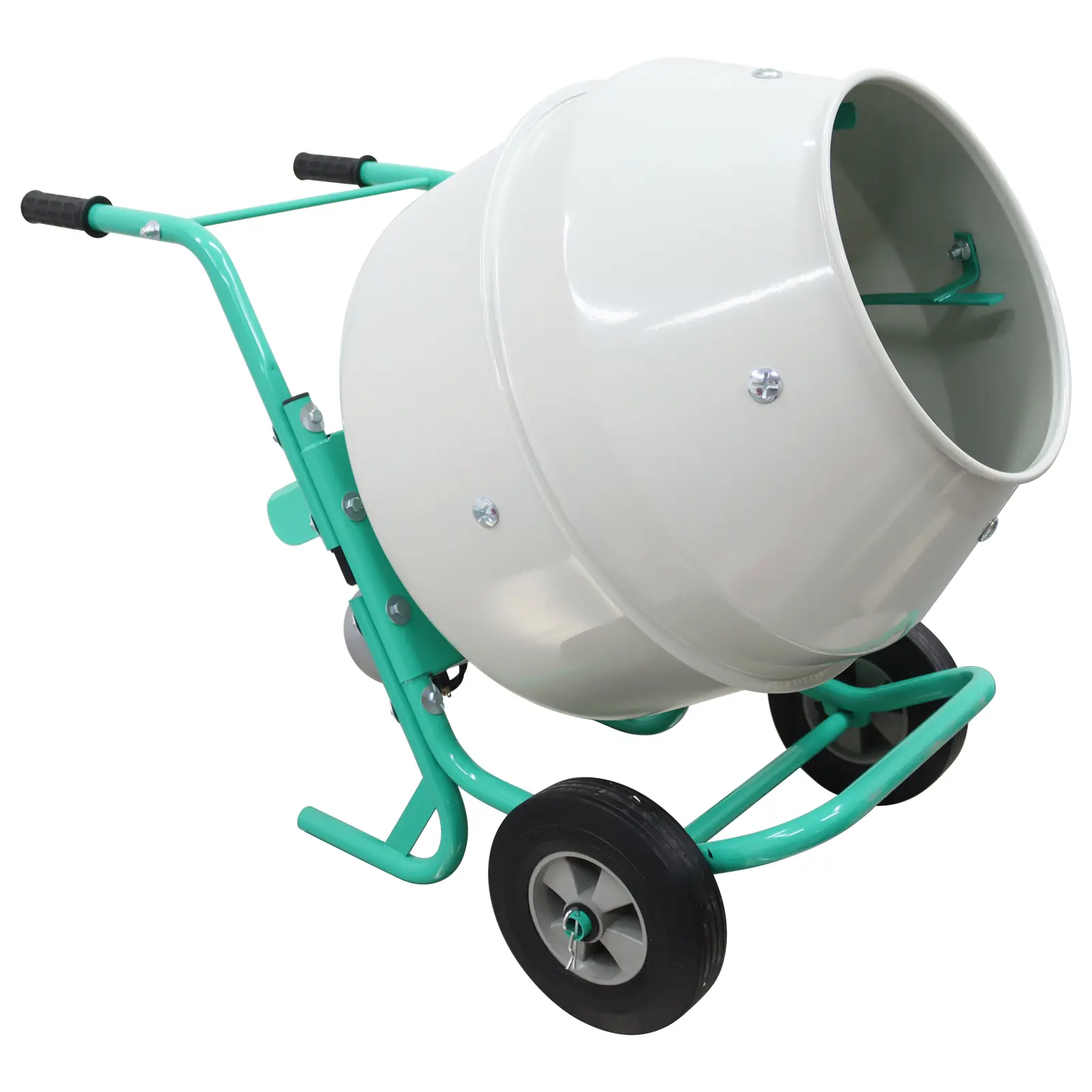 YOKOMA Portable Cement Mixer 5.3 cu.ft Hand-pushed Steel Drum Concrete Mortar Steel Drum Blender 1/2HP