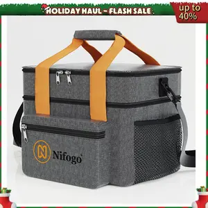 Work & Beach-Ready Large Expandable Lunch Bag | Black Waterproof Leakproof Cooler Bag | For Women/Adults | Durable & Insulated