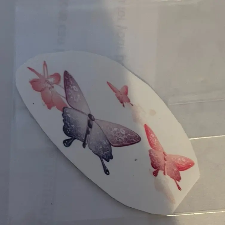 Pink and Purple Butterfly Sticker on Printable Vinyl for Office Supplies and Paper