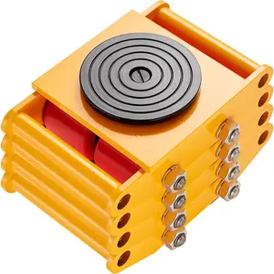 【DealsForYouDays】VEVOR 4PCS Machinery Skate Dolly,  , 17637 LBS/8T Industrial Machinery Mover, Heavy Duty Carbon Steel Machinery Moving Skate with 4 PU Wheels and 360° Rotation Non-Slip Cap for Warehouse, Workshop, Facto