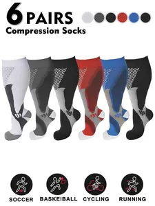 Compression Socks for Men & Women, 20-30mmhg Graduated Support, Sporty Striped Design, Runners, Tight-Fit Comfortable Fit, All Season Wear