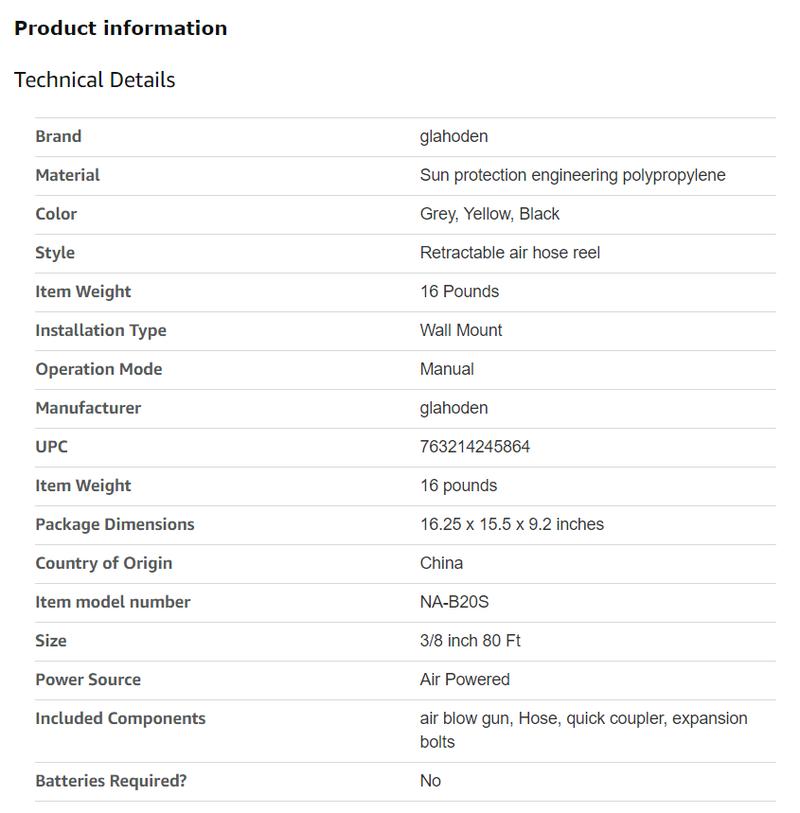 GLAHODEN Upgraded Retractable Air Hose Reel,MAX 3/8IN x 100FT Hybrid Air Hose Max 300PSl, AirCompressor Hose Reel Auto-Rewind with 6.6 FTLead in, Ceiling/Wall Mount Enclosed Pp Reel &Built-in 180° Swivel Bracket，TikTokShopBlackFriday