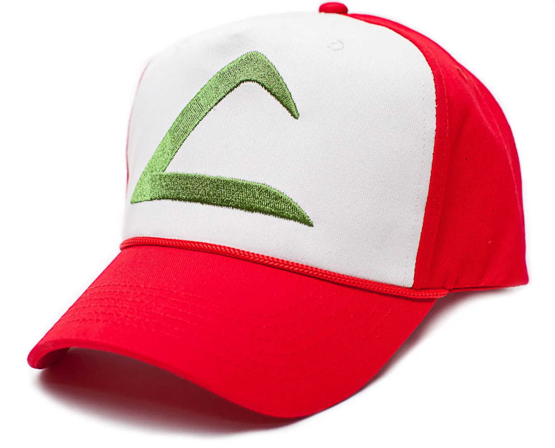 Ash Ketchum Cosplay Hat Cotton Embroidered Cap Team Trainer Hat for Anime Costume - Adult Size Red