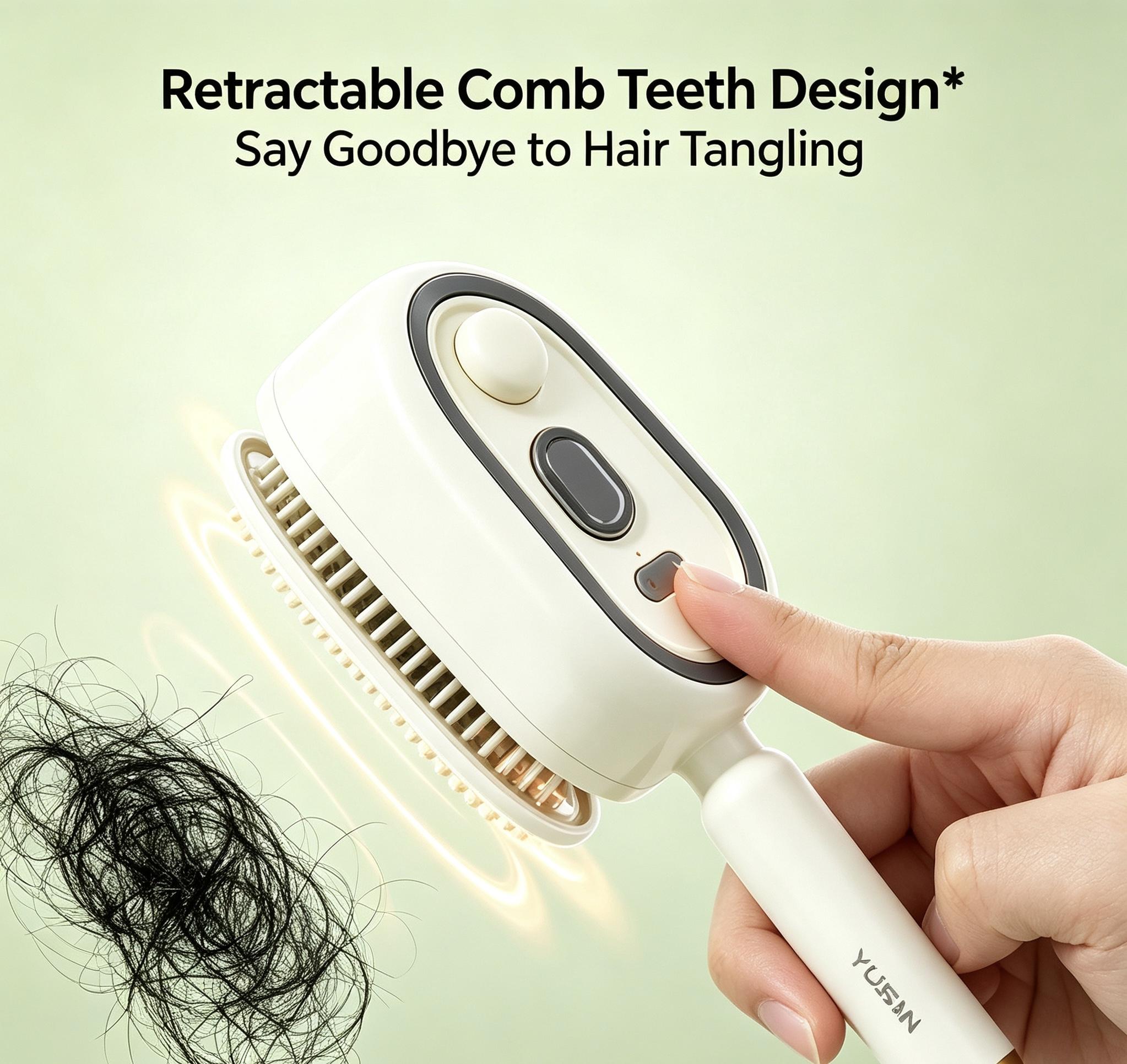 Self-Cleaning Anti-Tangle Spray Air Cushion Hair Comb, Anti-Static Mist, Essential Oil Aromatherapy, Volumize as You Comb (Home Supplies, Party Bags & Gifts)