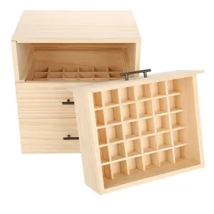 Essential Oil Box 90 Slots Three Tiered Essential Oil Bottle Container Wooden Storage Case Box Organizer Wooden Oil Bottle Box