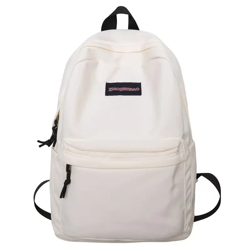 Xiangshengao White Backpack with Black Straps and Pockets for Everyday Use