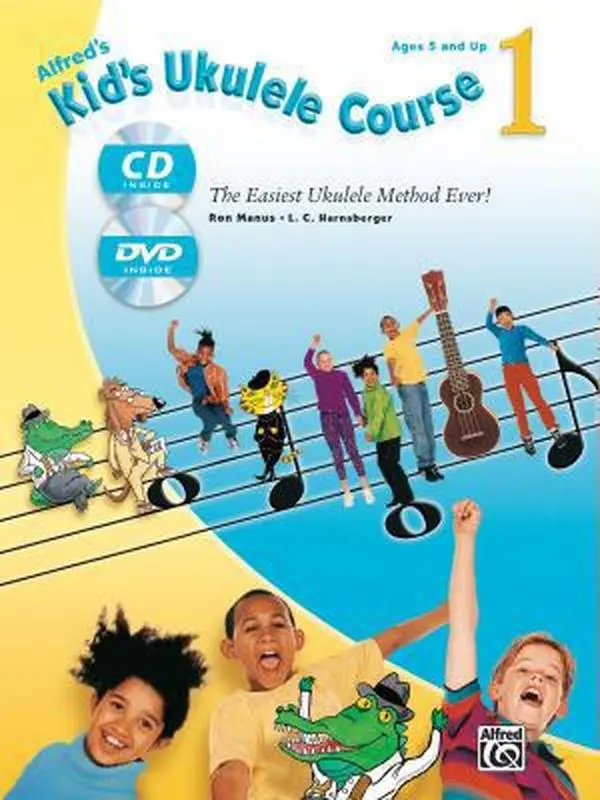 USED-Alfred's Kid's Ukulele Course 1: The Easiest Ukulele Method Ever!, Book, CD & DVD by Ron Manus (Paperback)