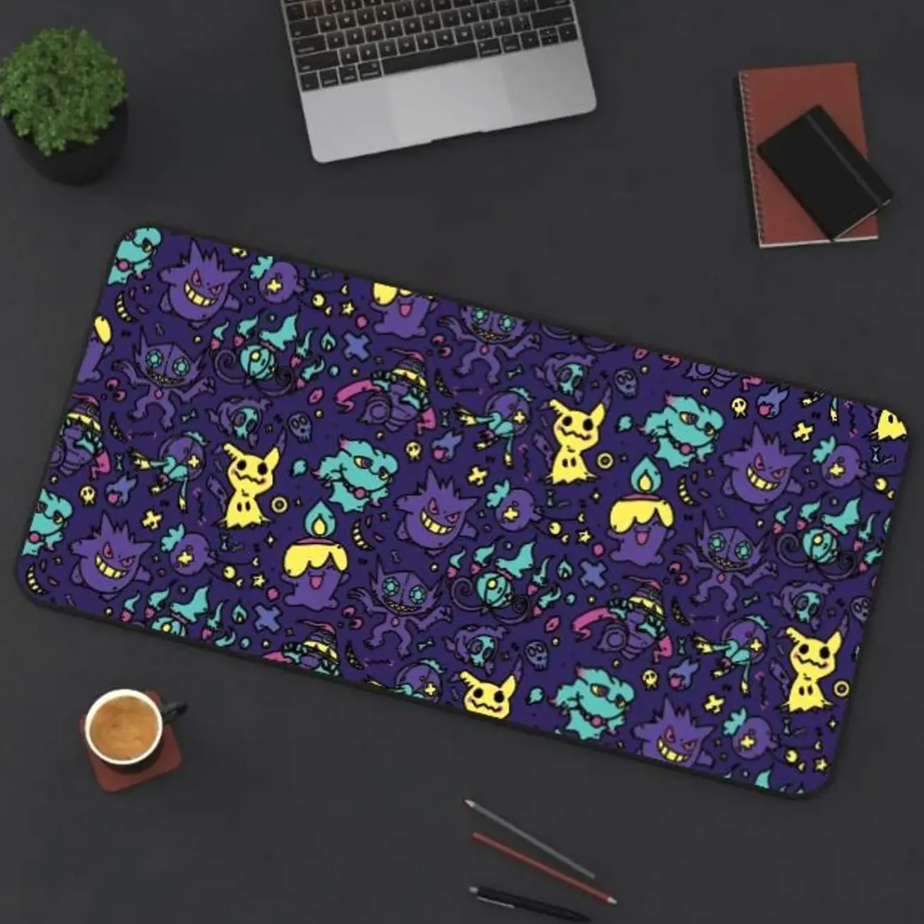 Gengar Ghost Pattern Desk Mat! Perfect for a Gift, Present, Holiday, Birthday! Japanese Anime