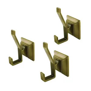 Kingston Brass BAHK6127AB Monarch Bathroom Robe Hook & Towel, Antique Brass - 3 Piece