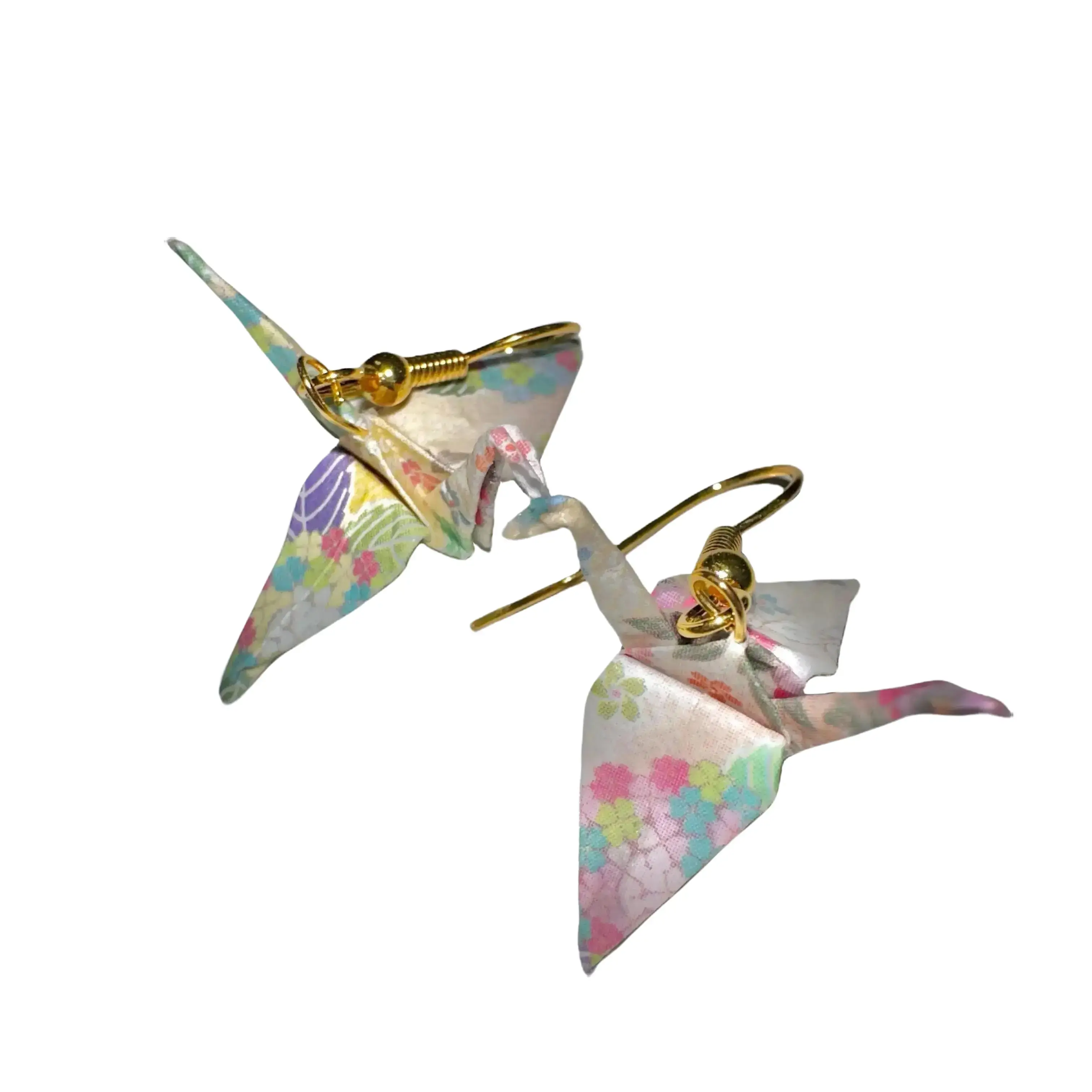 Handmade Origami Paper Crane Earrings Jewelry