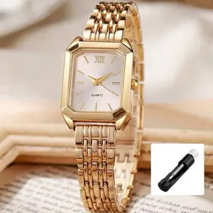 Clozets Luxury Women’s Square Watch - Gold, Pink, Silver Options - Includes Gift Box and Watch Band Adjuster