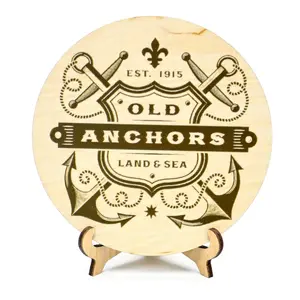 Wooden Coasters Set of 4 Pieces with a Nautical Designs