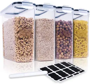 Cereal Containers Storage Set - 4 Piece Airtight Large Food Storage Containers(135.2oz), BPA Free Dispenser Plastic Cereal Storage Containers