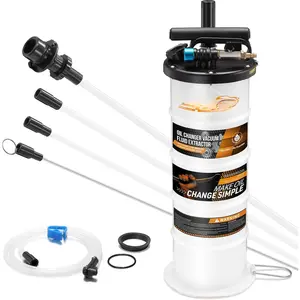 6.5L Oil Extractor - Pneumatic/Manual Vacumm Fluid Extractor with Pump  Remover & 4 Tubes for Oil Change and a  Bleeding Hose for  Fluid Change