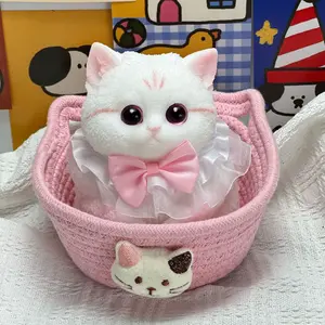 Pink Crown Cat Squishy Toy for Girls - Kawaii Slow Rising Stress Relief Toy, Cute Animal Sensory Fidget Toy for Anxiety Relief, Unique Birthday Gift for Kids Teens Adults outdoorfun