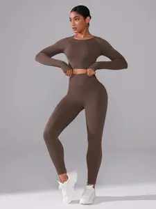 Sport Studio Women's Sports Set with Long Sleeves, Comfortable & Stylish Training, Tight-Fitting Pants for Gym Wear, Yoga Clothes Set