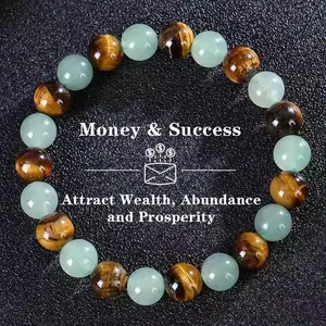 2026 Natural Tiger Eye & Green Aventurine Beaded Bracelets for Women, High-end Handmade Bead Jewelry Matching Hanfu