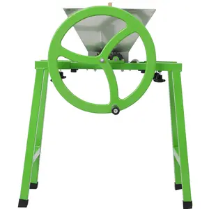 7L Manual Juicer Grinder with Stand, Portable Stainless Steel Fruit Crusher with Wheel, Scratter Pulper for Wine and Cider Pressing, Kitchen Tool for Home Brewing, Juice Making, Countertop Use, Heavy Duty Fruit Press, Living Room Table for