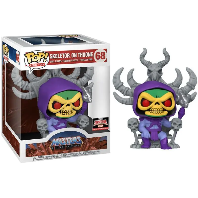 Funko Pop! Masters of the Universe Skeletor on Throne Deluxe 68 Action Figure - 2021 Target Con Exclusive, Retro Vinyl Collectible, Display-Worthy Figurine