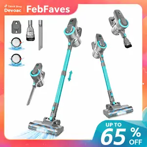 [FebFaves] Devoac Cordless Vacuum Cleaner, 8-in-1 Rechargeable Stick Vacuum, 40mins Runtime, Powerful Suction, Lightweight, Versatile for Hardwood Floors, Car, Carpets, Pet Hair - Home Cleaning Tool