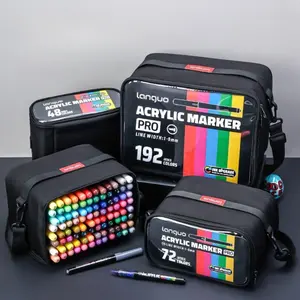Acrylic Paint Markers, Soft Brush Tip, Quick-Drying Waterproof Ink, 192 Colors, for Rock, Plastic, Wood, Canvas, Glass, Metal Art Crafts