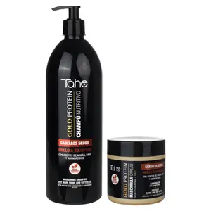 Tahe Gold Protein For Dry Hair Kit - Shampoo 1000ml + Mask 400ml - Nourishing & Softness