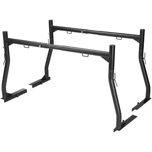 Truck Rack, 46-71inch Extendable Truck Ladder Rack, 800 lbs Capacity Steel Ladder Rack for Truck with Non-Drilling J-bolts, Heavy Duty Truck Bed Rack for Kayak, Surfboard, Lumber, Ladder