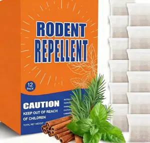 Rats & Mice Repellent Pouches with Peppermint Oil Natural Mice Deterrent for Home Car & RV Safe for Pets Kids 12 Pack