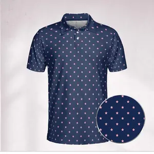 Navy Color And Pink Star polo shirt, Pattern Golf Polos, Matching Team Uniform, Golf Polo Shirt for Dad, muttertag mothersday #Poloshirt #Goft'sclothing