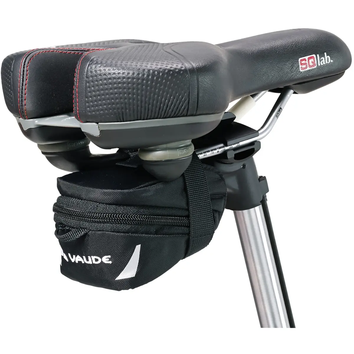 VAUDE Eco-Friendly Tube Saddlebag for Bike Owners, Under-Seat Bike Tools Storage with Hook and Loop Attachment, Reflective Strips & Light Holder, Under Seat Attach, Includes Light Mount, Roadside, Bike Tools & Equipment