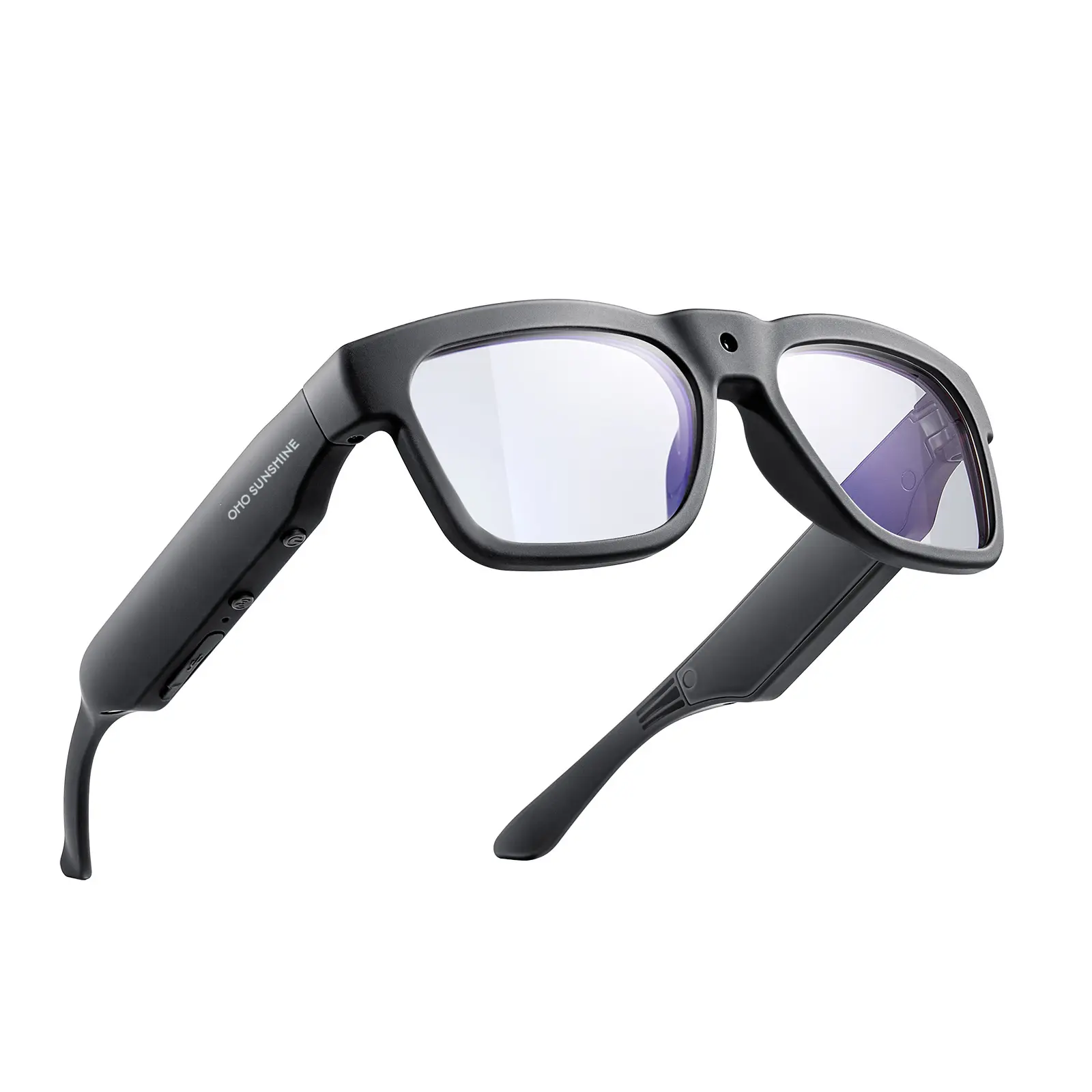 OhO Sunshine Edge Smart Glasses - Modern Wireless Wearable Tech Gadgets with Camera, Bluetooth Open-Ear Speakers, Polarized UV Sun Protection, Music Player, for Multi-Sports, Cell-Compatible, Unisex