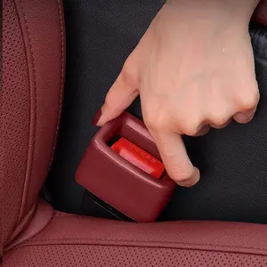 2pcs Car Seatbelt Socket Protector Cover, Anti-Creaking Scratch Protection, Automotive Seat Plug Fixator Clip, Decorative Safety Accessory, Vehicle