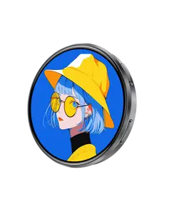 Digital Badge Pin, 1.95'' HD Touchscreen Smart Electronic Display Badge for Photos, GIFs & 15s Videos, Bluetooth App Control Digital Pin for Backpacks
