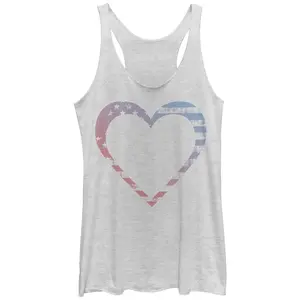 Women's Lost Gods Heart American Flag Racerback Tank Top