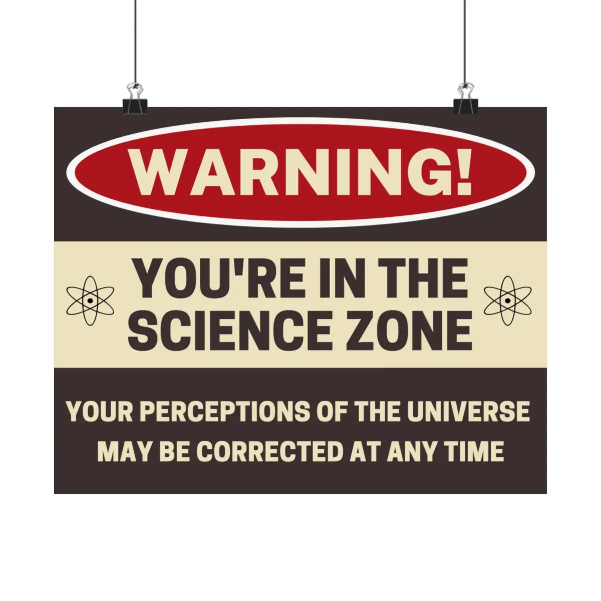 Warning! You're in the Science Zone Poster Print, Science Classroom Decor, Science Teacher, Science Party, Science Poster, Warning Sign