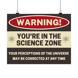 Warning! You're in the Science Zone Poster Print, Science Classroom Decor, Science Teacher, Science Party, Science Poster, Warning Sign